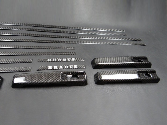 Mercedes-Benz W463 G-Wagon Carbon Fiber Side Molding Inserts + Exterior Door Handle Covers Set